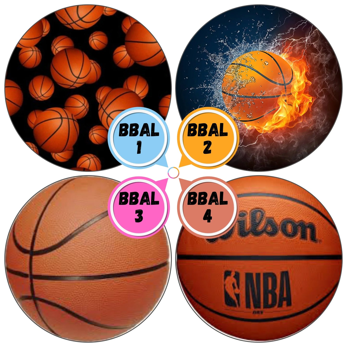 Basketball Themed Cabs - 1 INCH GLASS CABS (PAIR)