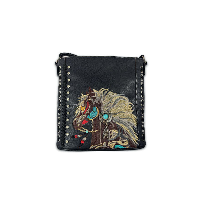 Small Brown Handbag with Horse