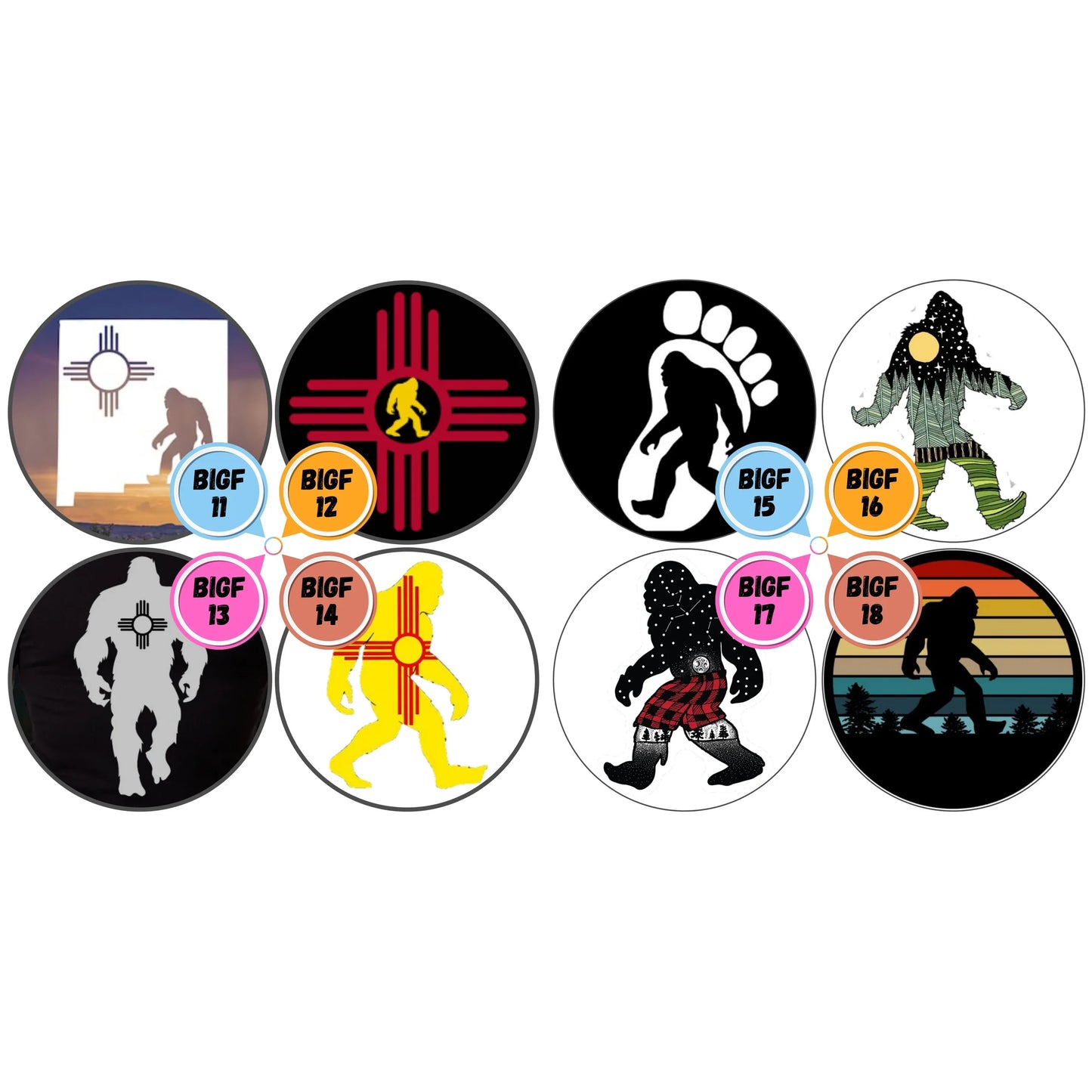 Sasquatch Themed Cabs 1 INCH GLASS CABS (PAIR)