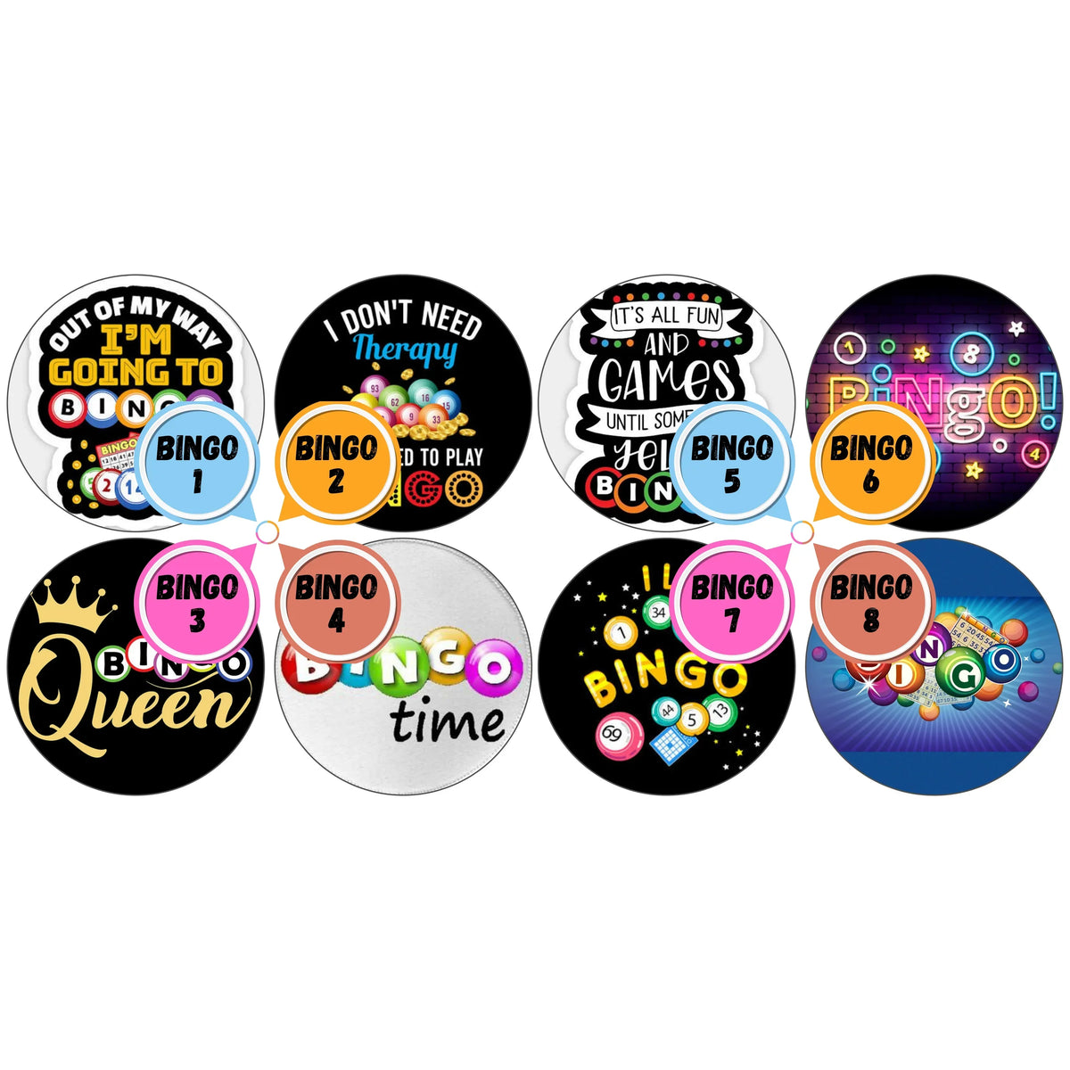 BINGO Cabs - ½ INCH GLASS CABS (PAIR)