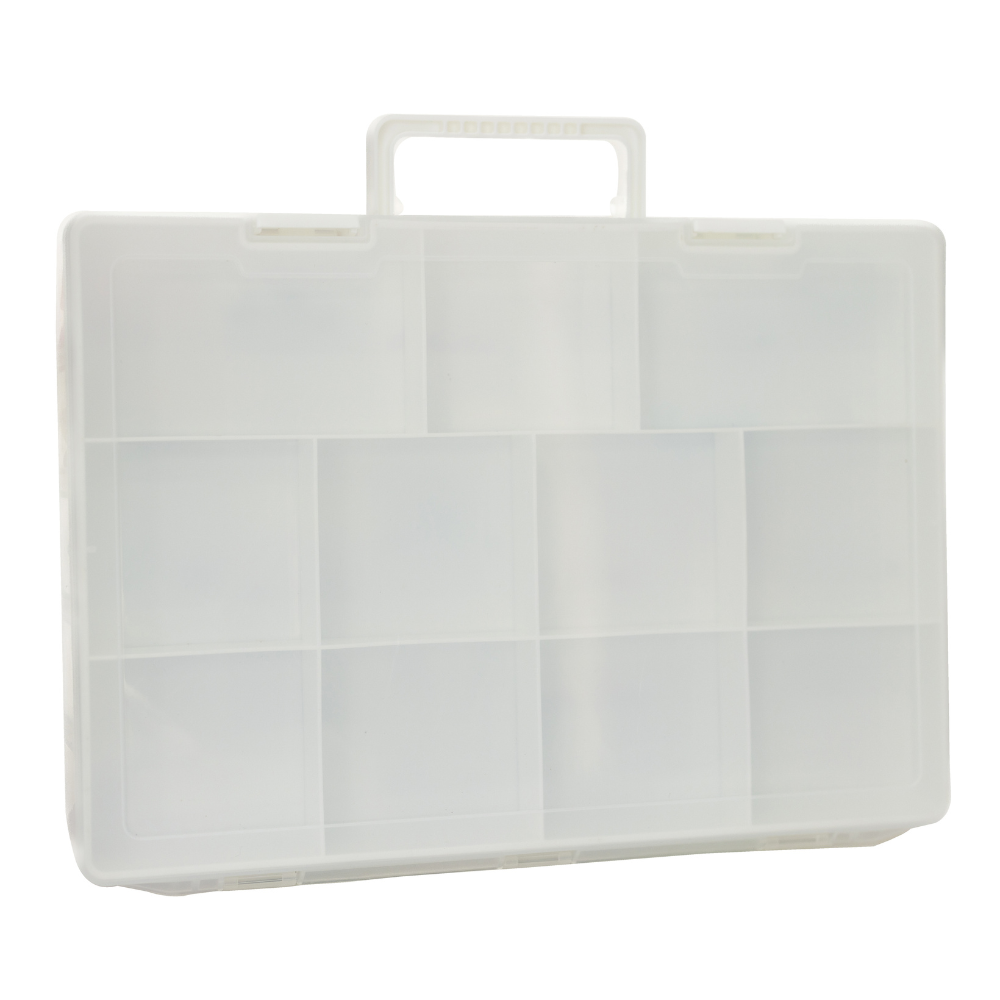 Everything Mary Plastic Craft & Hobby Storage Box with 30 Compartments – Clear & Gray Organizer for Beads, Jewelry, Sewing Supplies, & DIY Tools