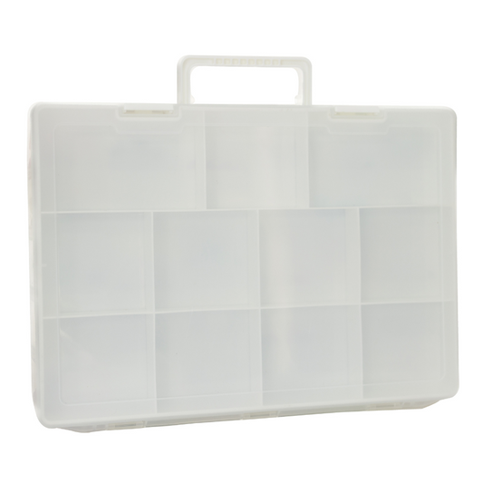 Everything Mary Plastic Craft & Hobby Storage Box with 30 Compartments – Clear & Gray Organizer for Beads, Jewelry, Sewing Supplies, & DIY Tools