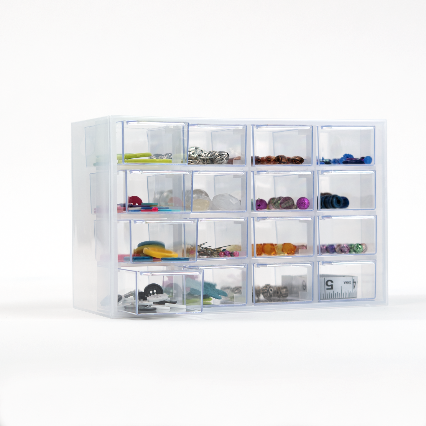 Everything Mary Clear 16-Drawer Organizer – Wall-Mountable Plastic Storage Cabinet for Crafts, Jewelry, Beads & Small Parts
