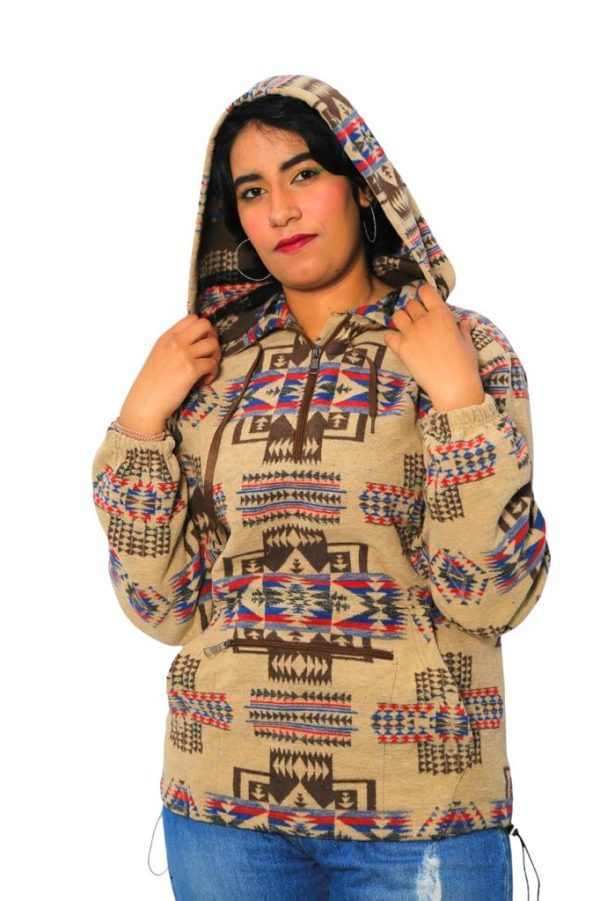 Tan 1/4 Zipper Hoodie