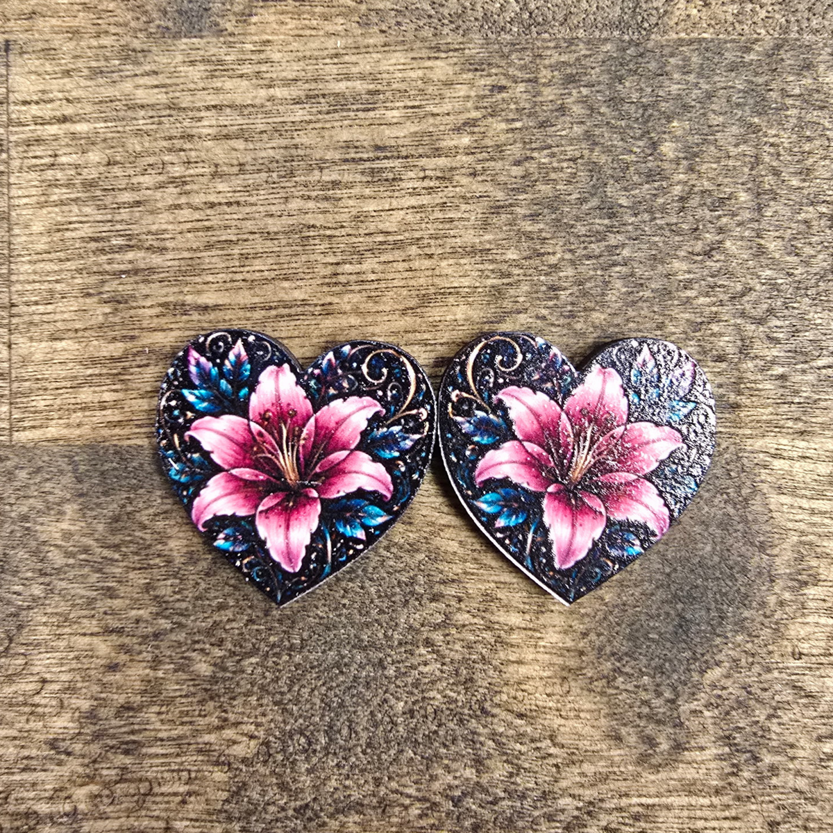 Wooden Hearts UV Print