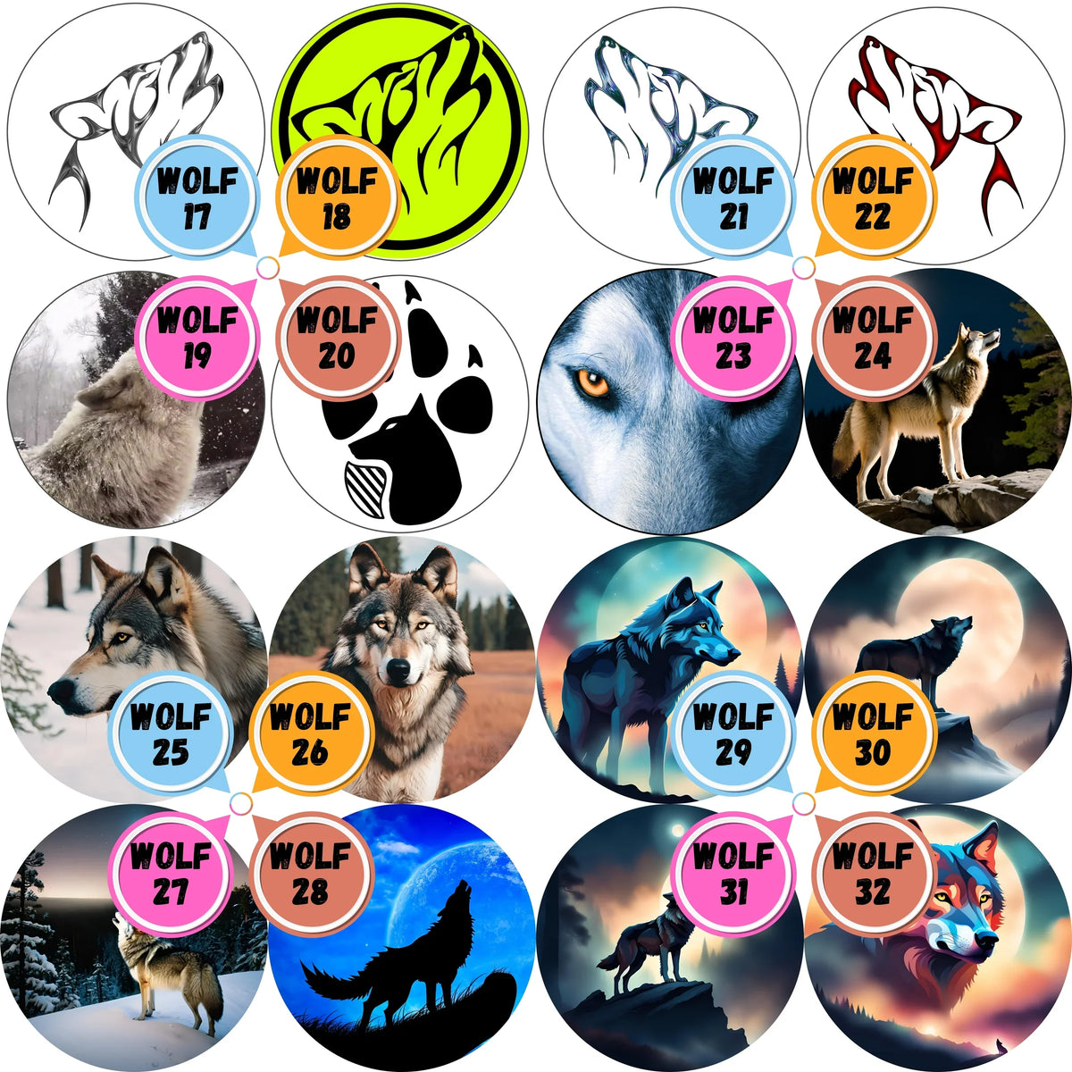 Wolf Themed Cabs - 2 inch EPOXY STICKER (SINGLE)